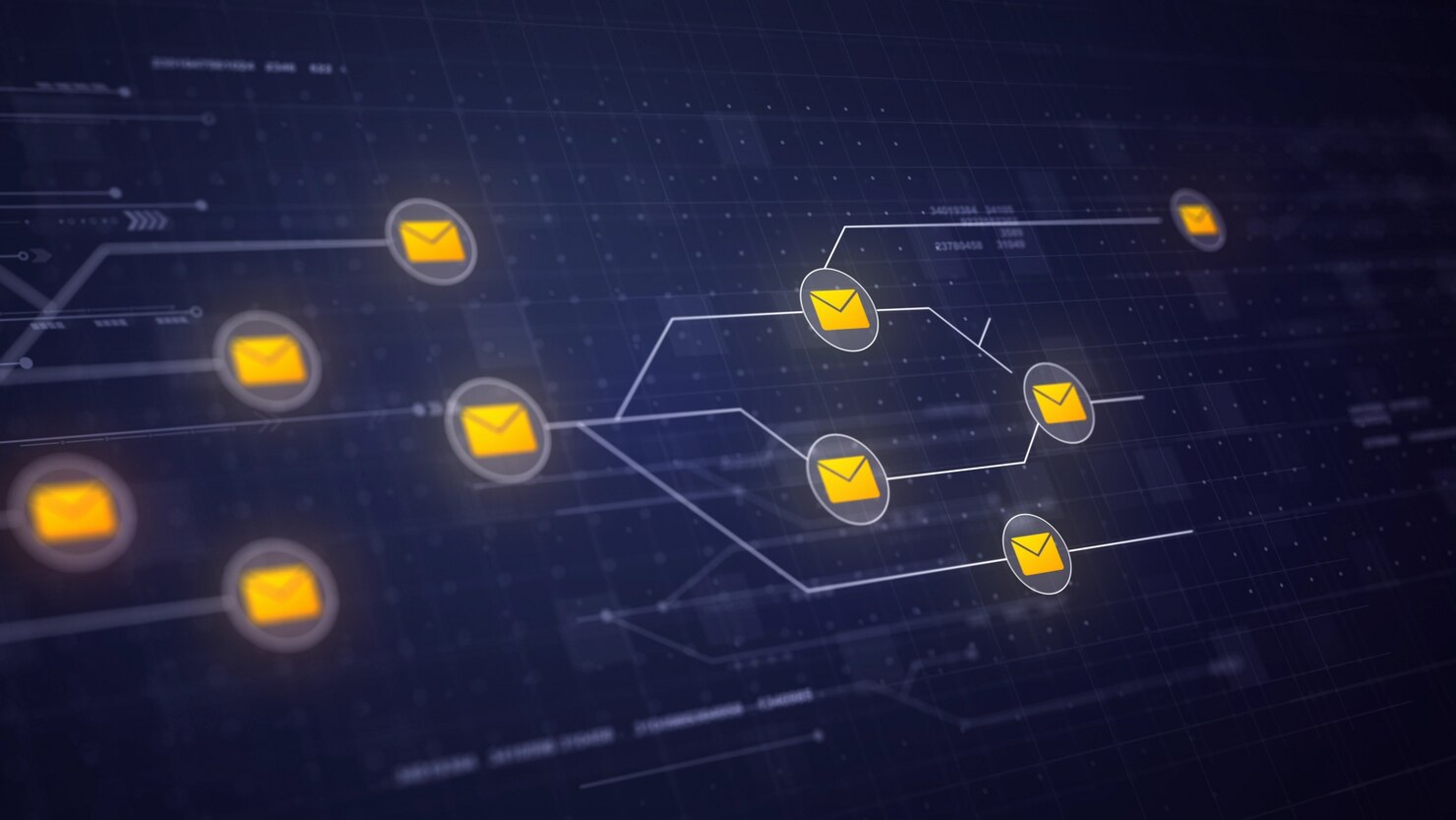 emails in a path on a network